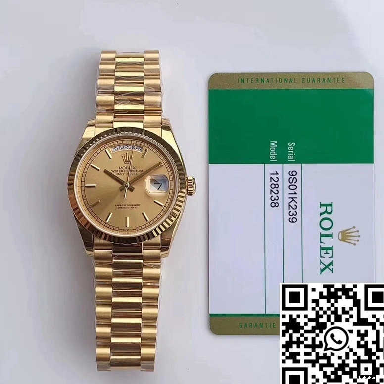Rolex Yellow Factory Champagne Day-Date Gold M128238-0045 EW Dial 0211